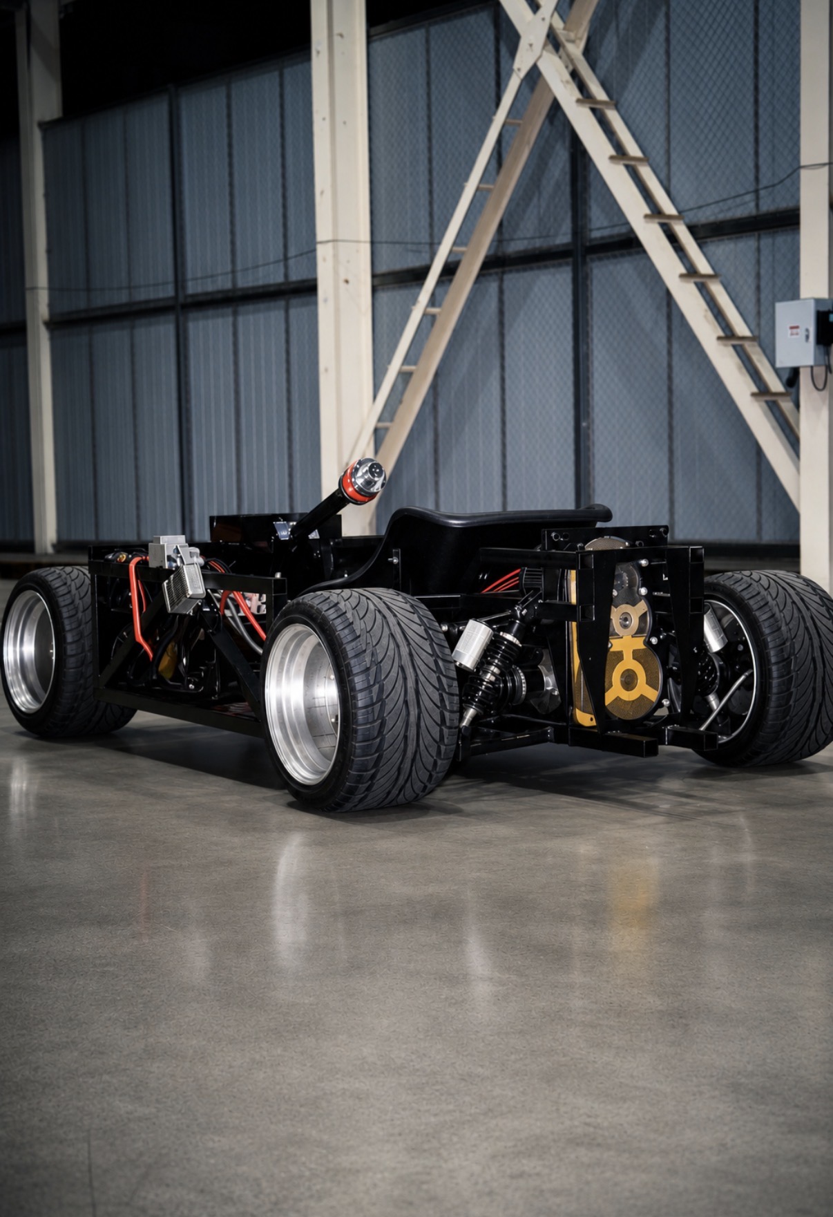 GENOS R1 rolling chassis in the workshop